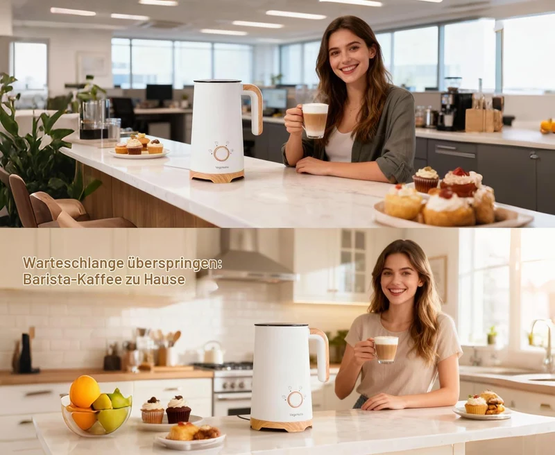 Elektrischer Milchaufschäumer, Automatischer Warm- und Kaltschaumbereiter und Milchwärmer (4-in-1) m