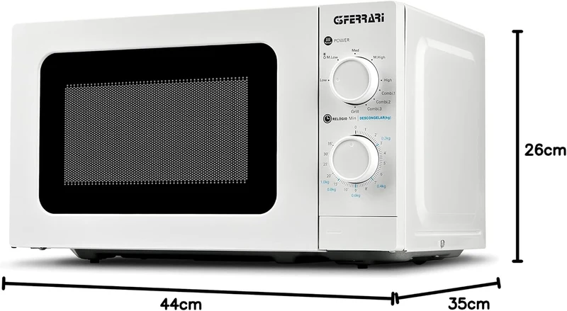 G3 Ferrari G10174 Kombi-Mikrowelle Otello Grill, 20 Liter, 700W Mikrowelle, 1000W Grill, 3 Garfunkti