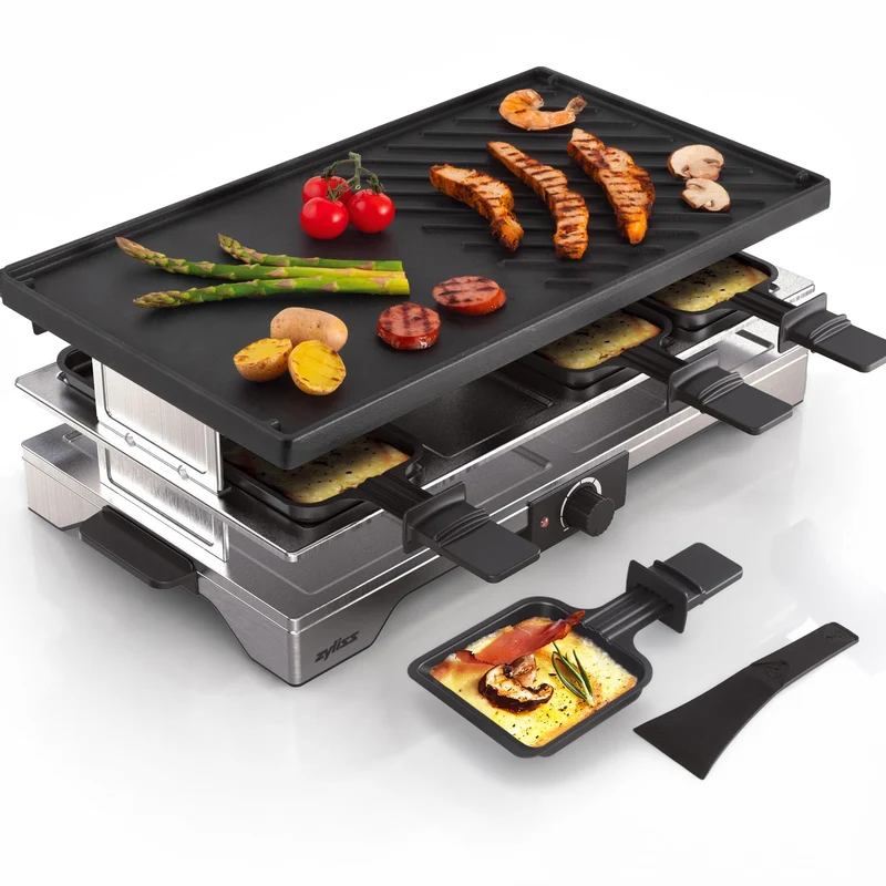 Zyliss Verso Raclette 8 Personen für Innen- und Aussenbereich, Gusseisen