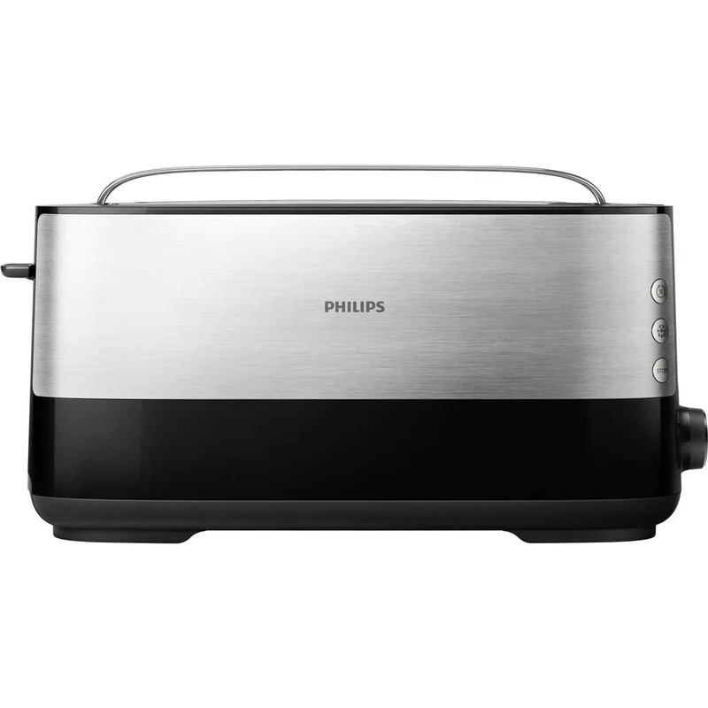 Philips Langschlitztoaster, Edelstahl, Schwarz
