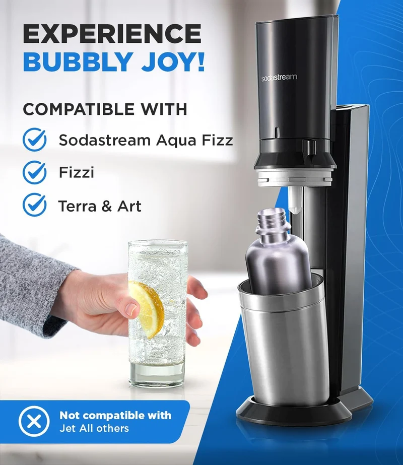 MATE OF STEEL® 100% Plastikfreie 750ml Edelstahl Flasche für Sodastream Crystal, Easy & Terra - Spül