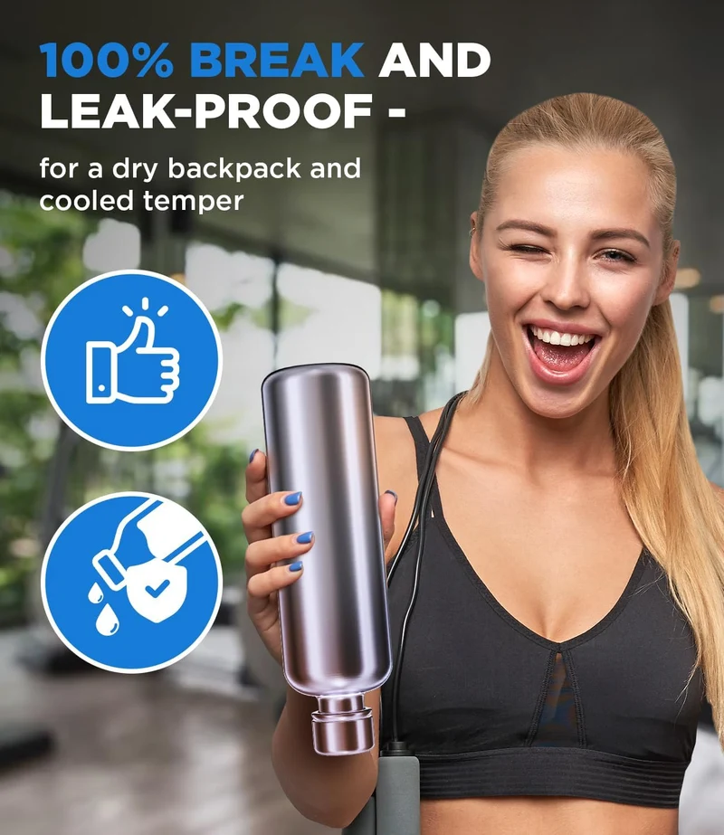 MATE OF STEEL® 100% Plastikfreie 750ml Edelstahl Flasche für Sodastream Crystal, Easy & Terra - Spül