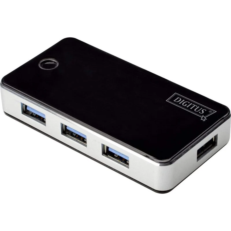 DIGITUS USB-Hub - 4 Ports - Super-Speed USB 3.0 - 5 GBit/s - Plug&Play - Anschluss-Kabel 66 cm - Sch
