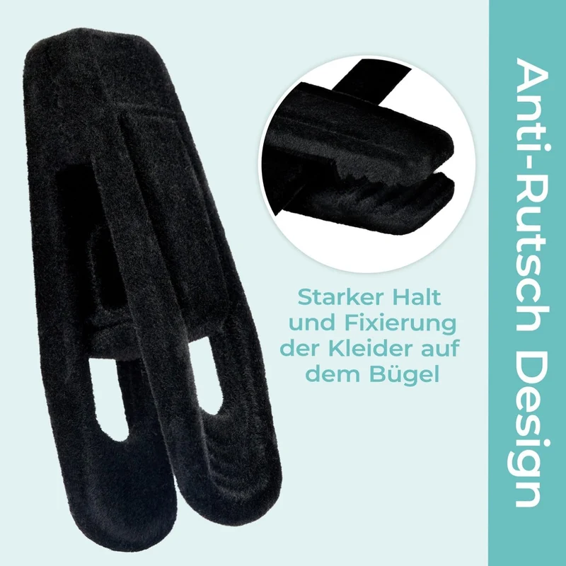 Blumtal Kleiderbügel 30 Stück mit Clips - Kleiderbügel Samt 360° drehbar und belastbar - Ultra platz