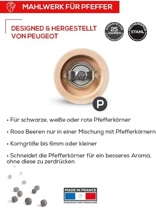 Peugeot Nancy Manuelle Salzmühle, Klassische Mahlgradeinstellung, Höhe: 30 cm, Acryl, Transparent, 9