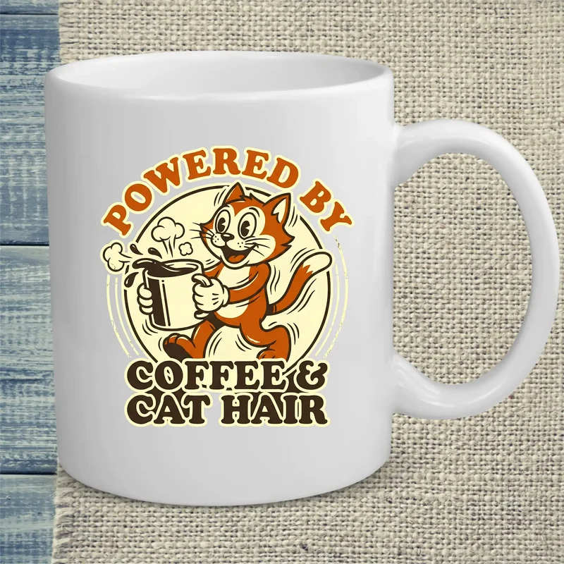 Powered by Coffee & Cat Hair - Tasse