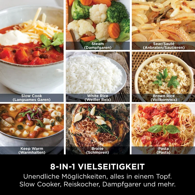 Ninja Foodi PossibleCooker, 6 L Slow Cooker und Reiskocher, vielseitige 8-in-1-Funktionen, nachtblau