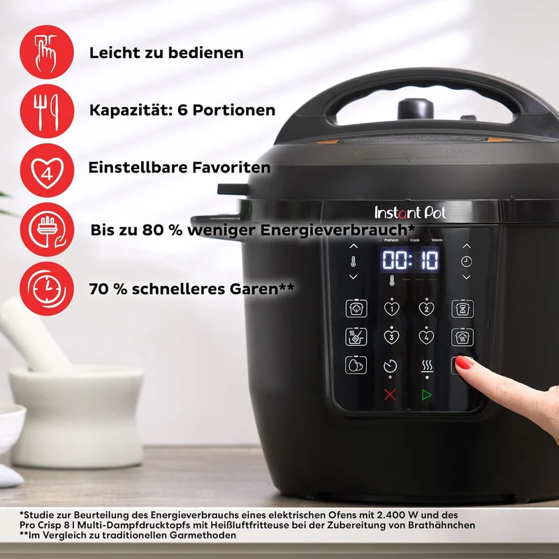 Instant Pot Multikocher, 5.7L 7-in-1 Smart Cooker - Schnellkochtopf, Schongarer, Reiskocher, Sautier