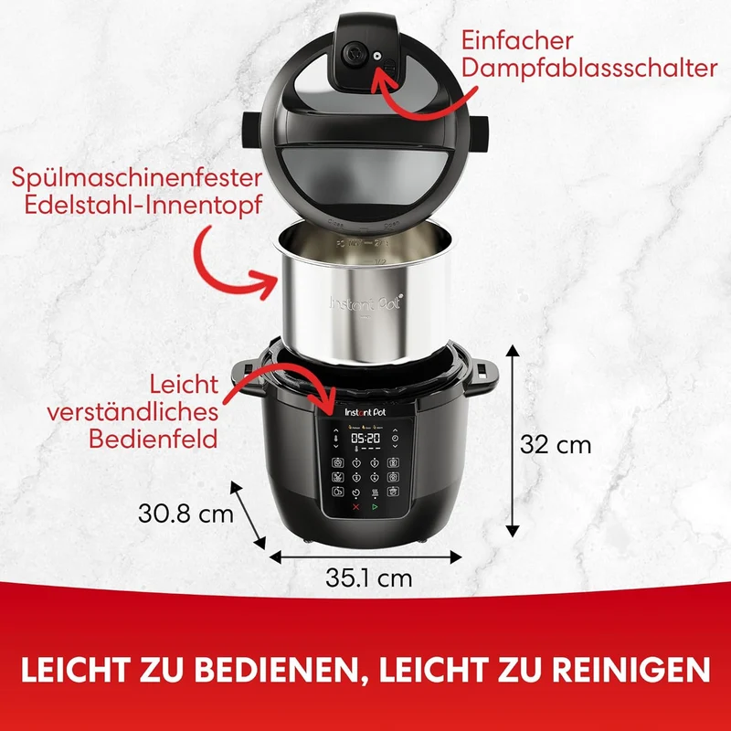 Instant Pot Multikocher, 5.7L 7-in-1 Smart Cooker - Schnellkochtopf, Schongarer, Reiskocher, Sautier
