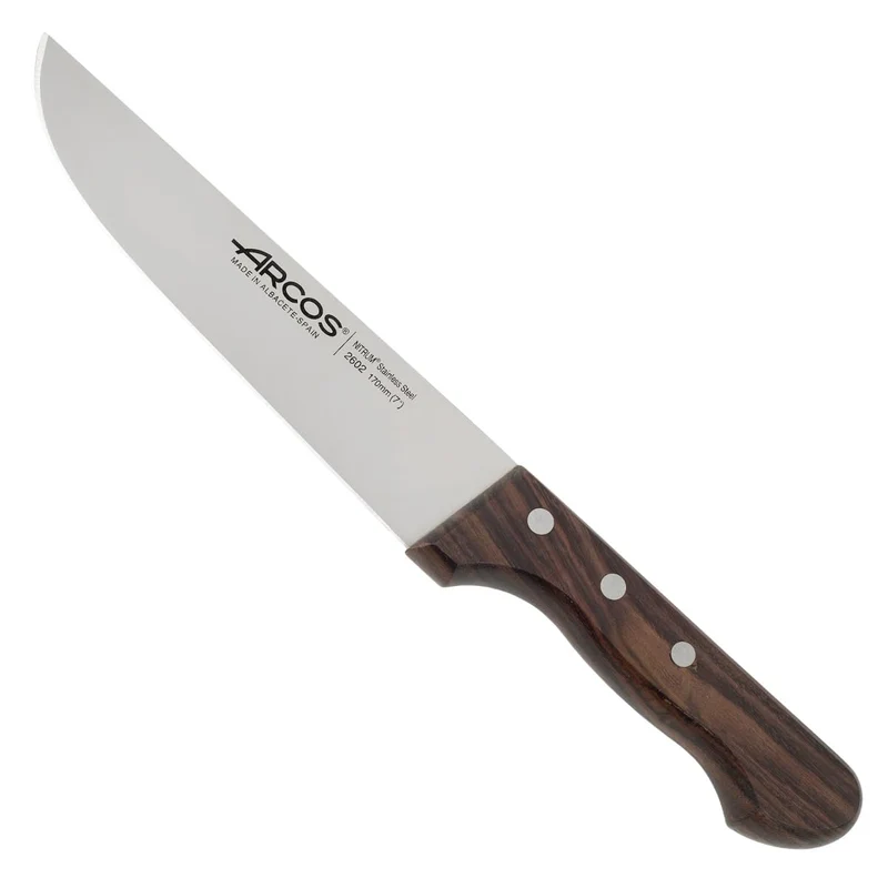 Arcos Serie Atlantico - Metzgermesser - Klinge Nitrum Edelstahl 170 mm - HandGriff Rosenholz Farbe B