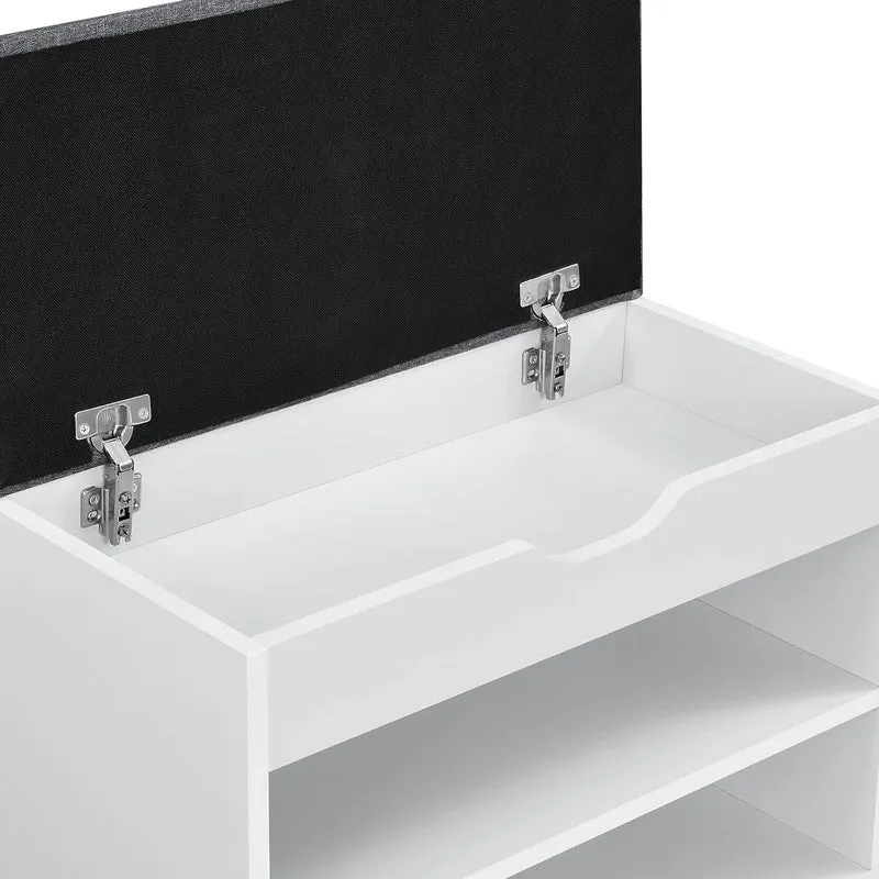 [en.casa] Schuhbank Gentofte 60x30x46cm Schuhschrank mit 3 Ablagefächern Schuhablage für 4 Paar Schu