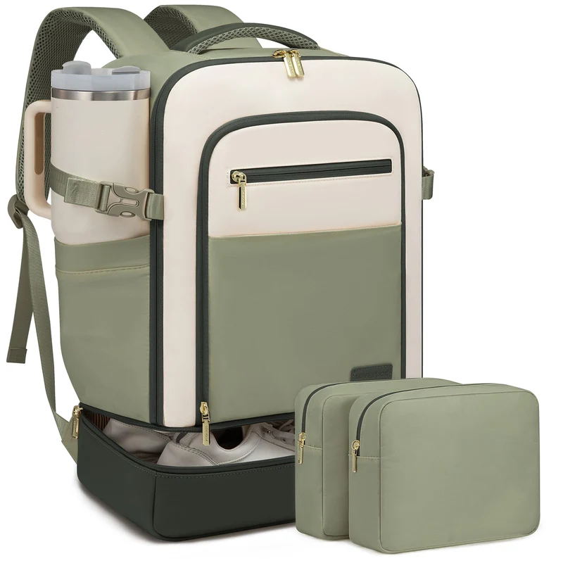 LOVEVOOK Handgepäck Reiserucksack mit separatem Schuhfach, 40L Rucksack Damen Gross mit Nass- und Tr