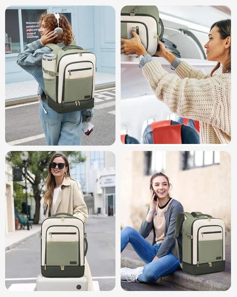 LOVEVOOK Handgepäck Reiserucksack mit separatem Schuhfach, 40L Rucksack Damen Gross mit Nass- und Tr