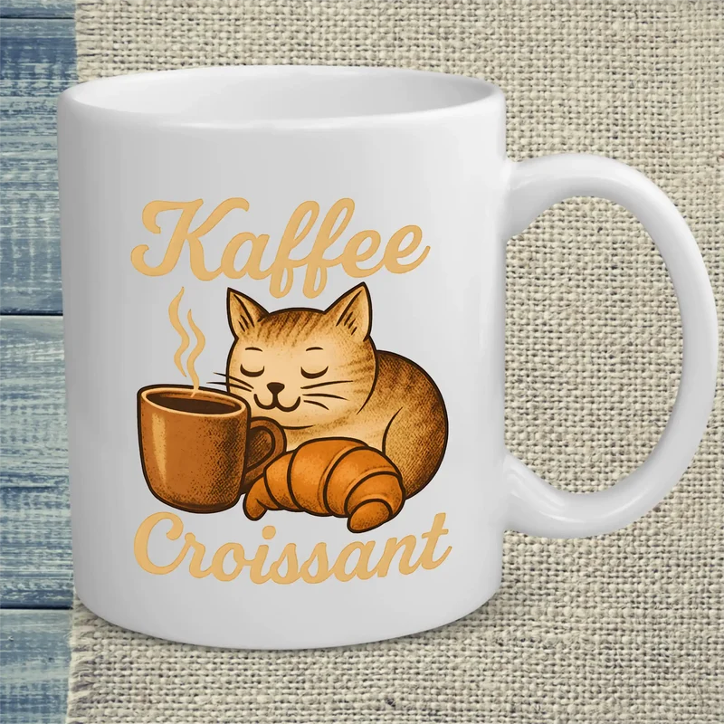 Kaffee Croissant - Tasse
