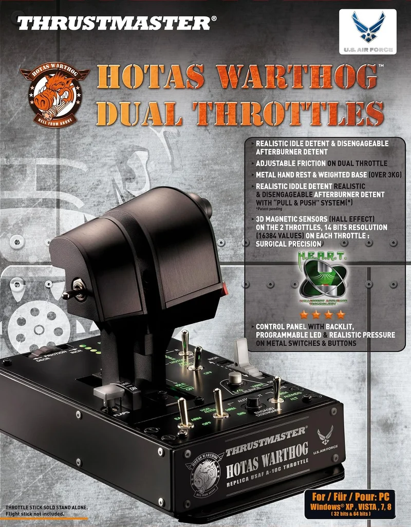 Thrustmaster Hotas Warthog - Throttle für PC Hotas Warthog Dual Throttle Single, Hotas Warthog Dual