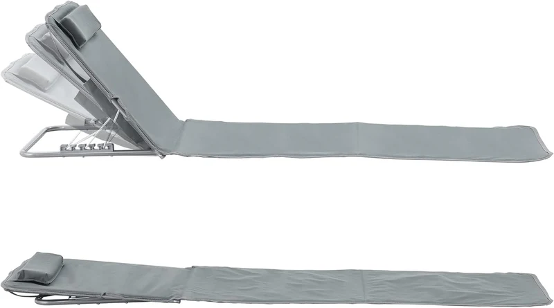 [en.casa] Strandmatte Cellorigo 2er Set Strandliege klappbar Dunkelgrau Sonnenmatte mit 5-Fach Verst