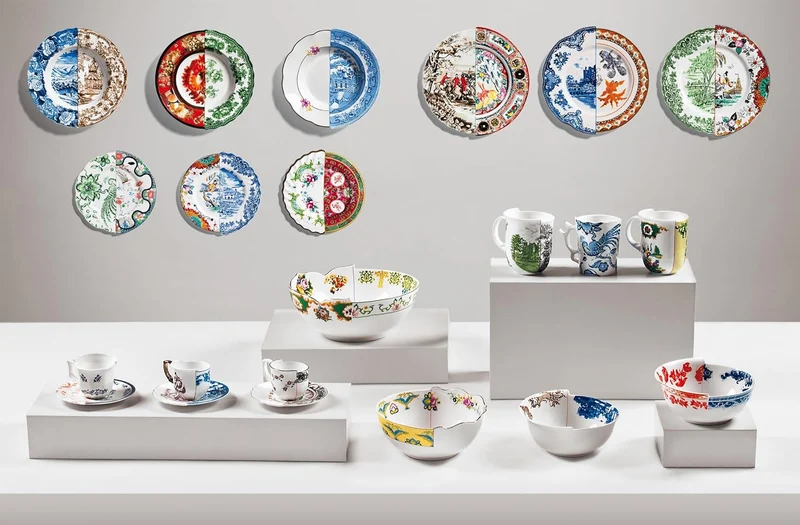 Seletti Suppenteller aus Porzellan, Ø 25,4 cm, Höhe 4,2 cm, Hybrid-Cecilia