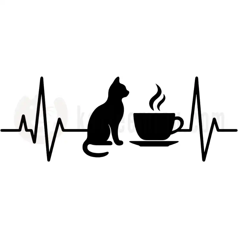 Herzschlag für Katzen und Kaffee - Tasse
