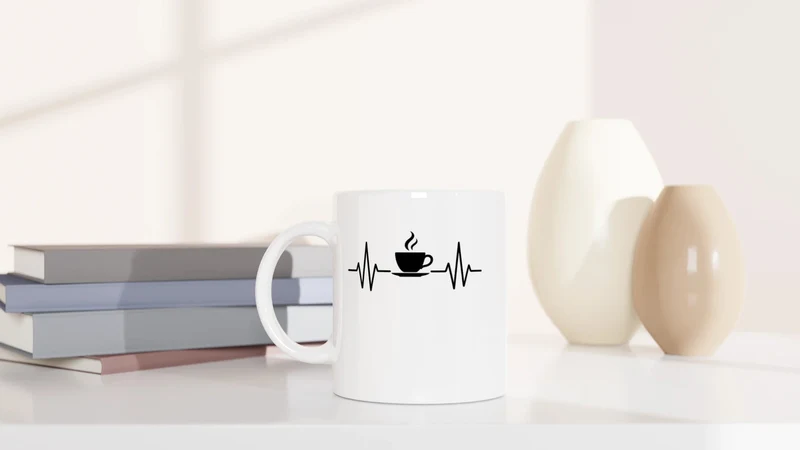 Herzschlag für Kaffee - Tasse