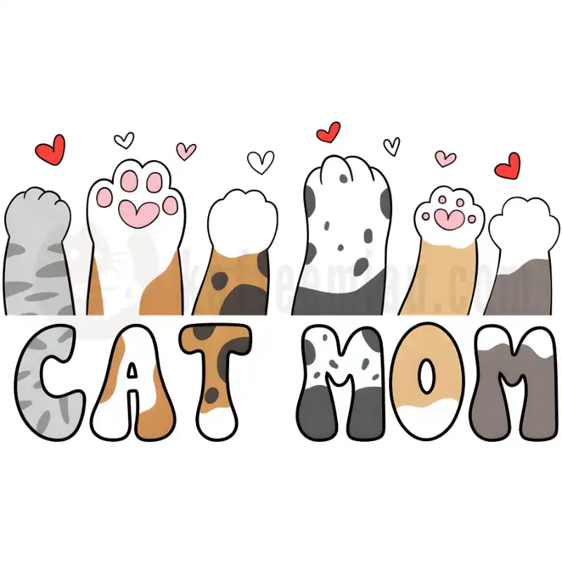 Cat Mom - Herzchen und Pfoten - Tasse