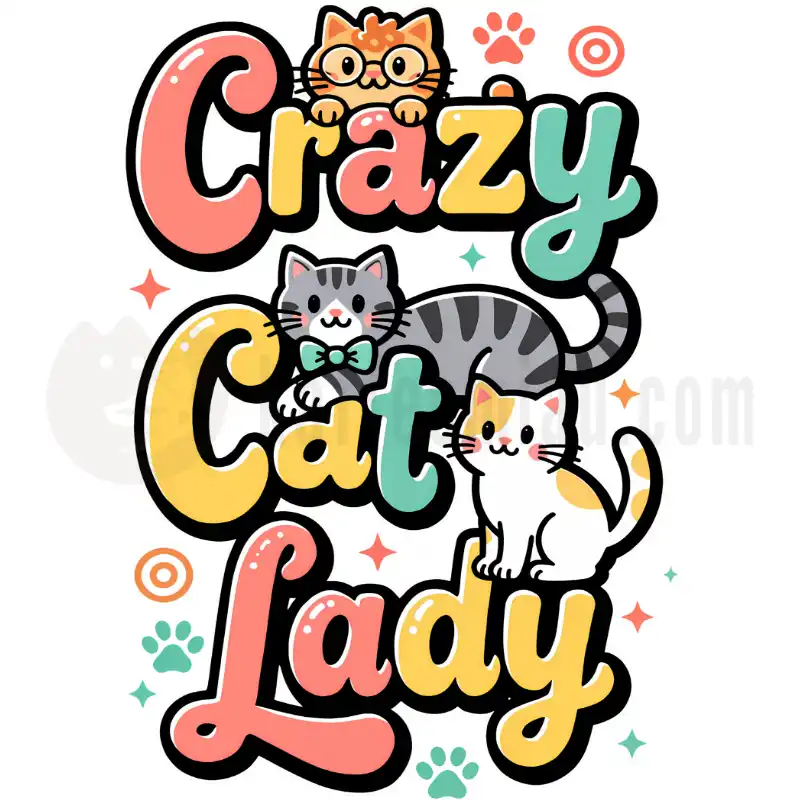 Crazy Cat Lady - farbenfroh - Tasse