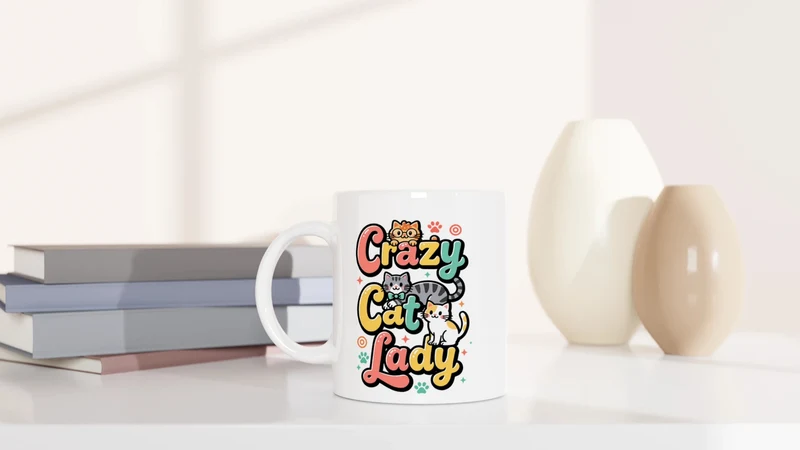 Crazy Cat Lady - farbenfroh - Tasse