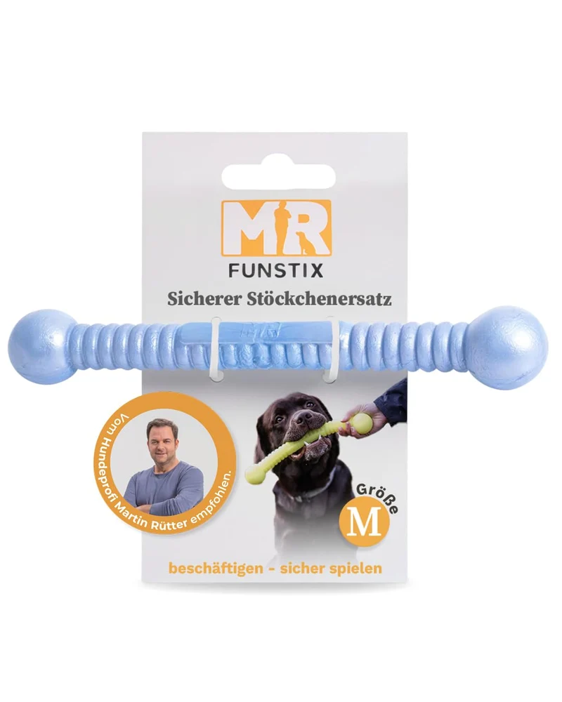 Martin Rütter FUNSTIX Stöckchenersatz für Hunde Grösse: M, Farbe: Metallic-Blau – Flexibler & sicher