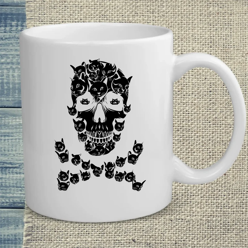 Totenkopf Katze - Tasse