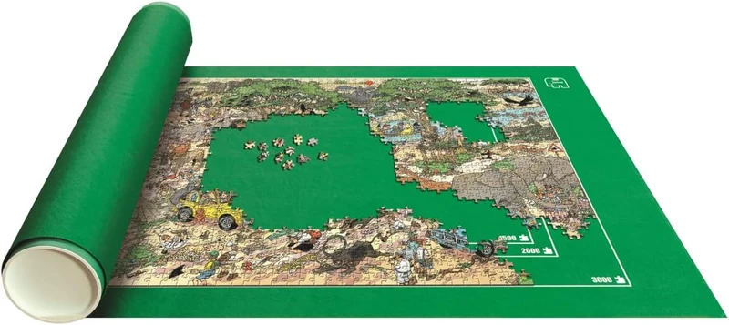 Jumbo Spiele Puzzle & Roll - Puzzlematte zum Ausrollen für bis zu 3000 Teile Puzzlezubehör