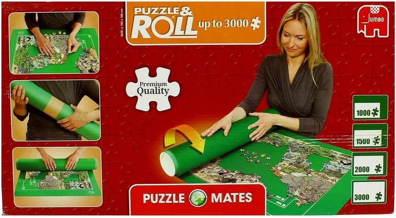 Jumbo Spiele Puzzle & Roll - Puzzlematte zum Ausrollen für bis zu 3000 Teile Puzzlezubehör