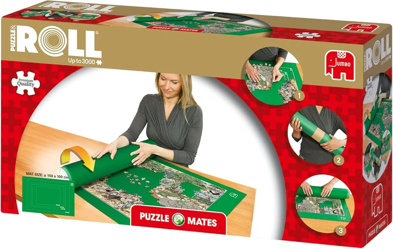 Jumbo Spiele Puzzle & Roll - Puzzlematte zum Ausrollen für bis zu 3000 Teile Puzzlezubehör