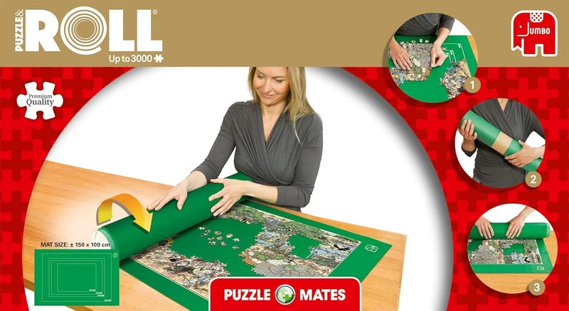Jumbo Spiele Puzzle & Roll - Puzzlematte zum Ausrollen für bis zu 3000 Teile Puzzlezubehör
