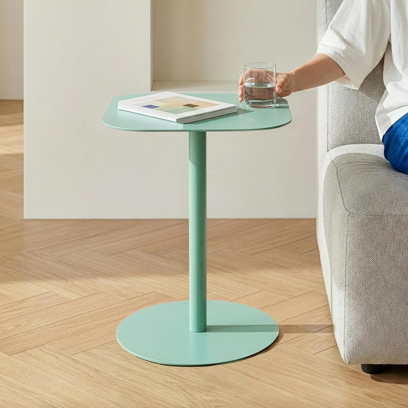 [en.casa] Beistelltisch Nastätten Gartentisch Couchtisch mit Metallgestell Sofatisch modernes Design