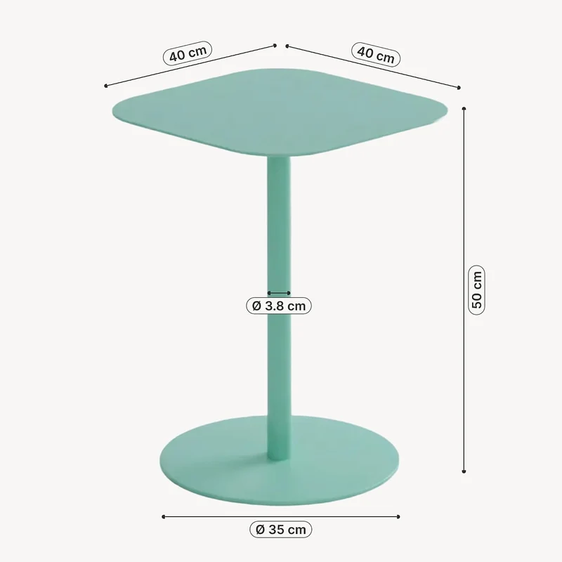[en.casa] Beistelltisch Nastätten Gartentisch Couchtisch mit Metallgestell Sofatisch modernes Design