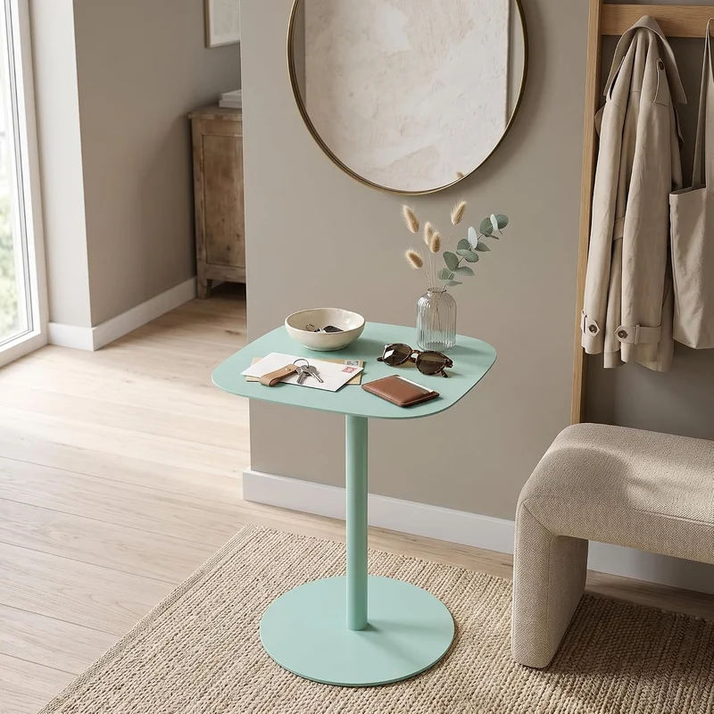 [en.casa] Beistelltisch Nastätten Gartentisch Couchtisch mit Metallgestell Sofatisch modernes Design