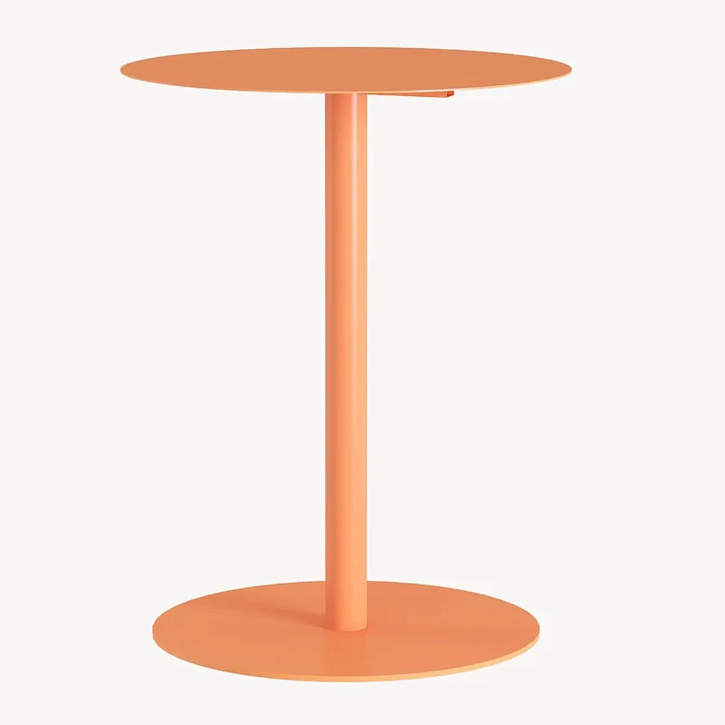 [en.casa] Beistelltisch Nastätten Gartentisch Couchtisch mit Metallgestell rund Sofatisch modernes D