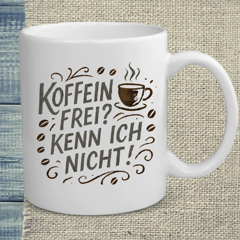 Koffeinfrei? Kenn ich nicht! Kreide - Tasse