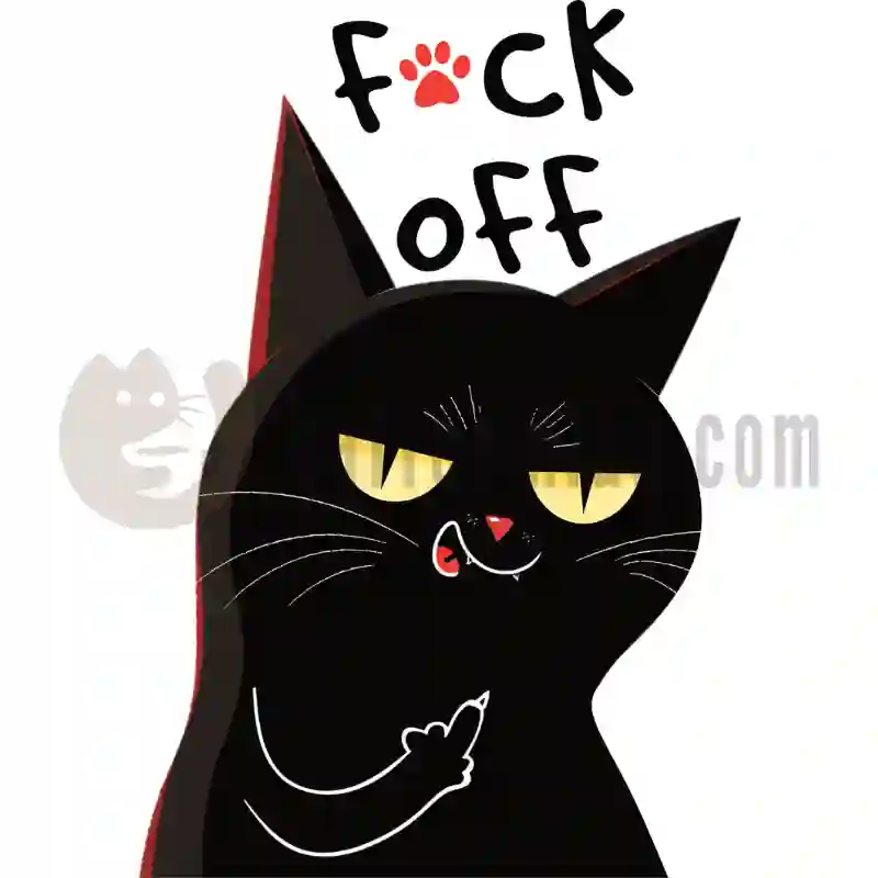 Schwarze Katze Mittelfinger - Tasse