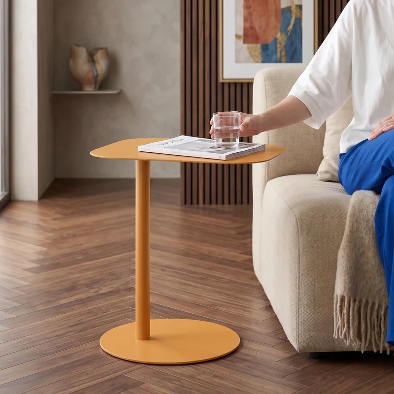 [en.casa] Beistelltisch Nastätten Gartentisch Couchtisch mit Metallgestell Sofatisch modernes Design