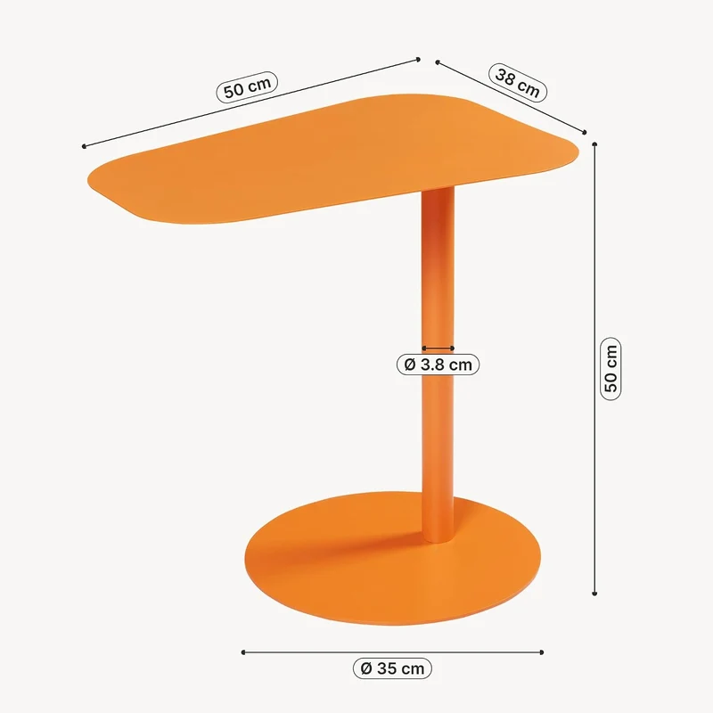 [en.casa] Beistelltisch Nastätten Gartentisch Couchtisch mit Metallgestell Sofatisch modernes Design