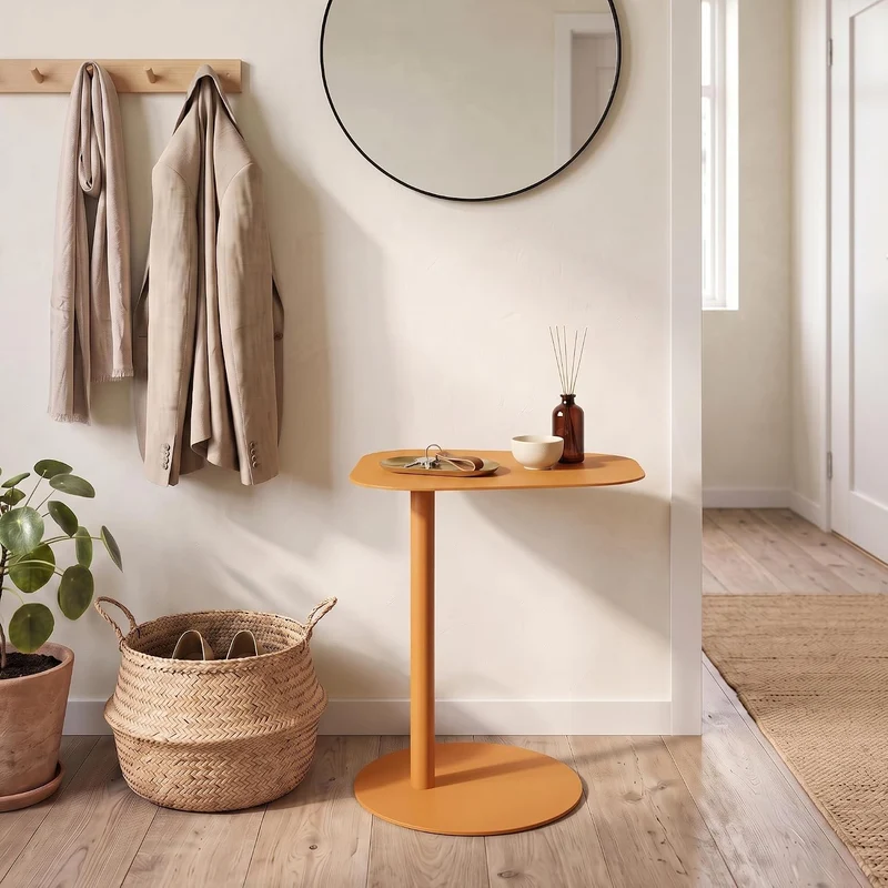 [en.casa] Beistelltisch Nastätten Gartentisch Couchtisch mit Metallgestell Sofatisch modernes Design