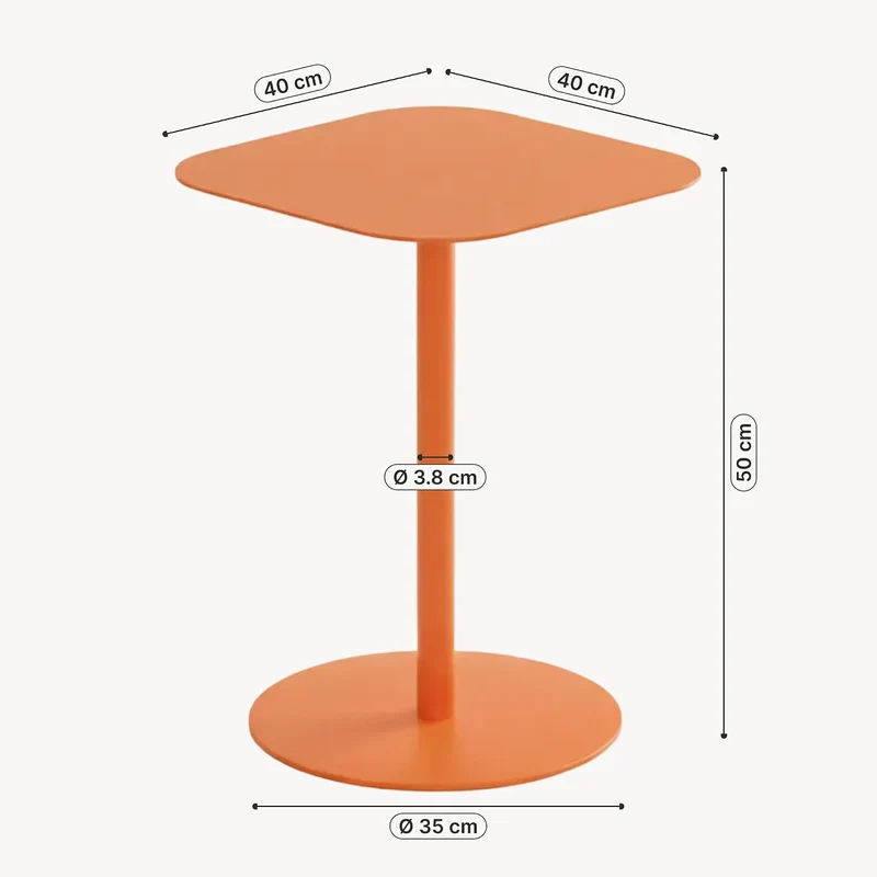 [en.casa] Beistelltisch Nastätten Gartentisch Couchtisch mit Metallgestell Sofatisch modernes Design