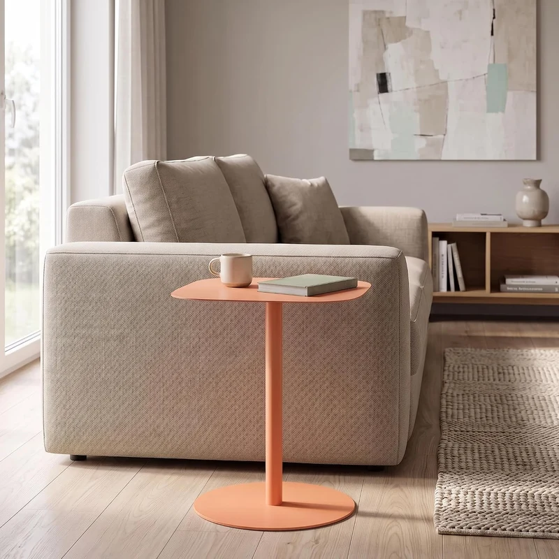 [en.casa] Beistelltisch Nastätten Gartentisch Couchtisch mit Metallgestell Sofatisch modernes Design