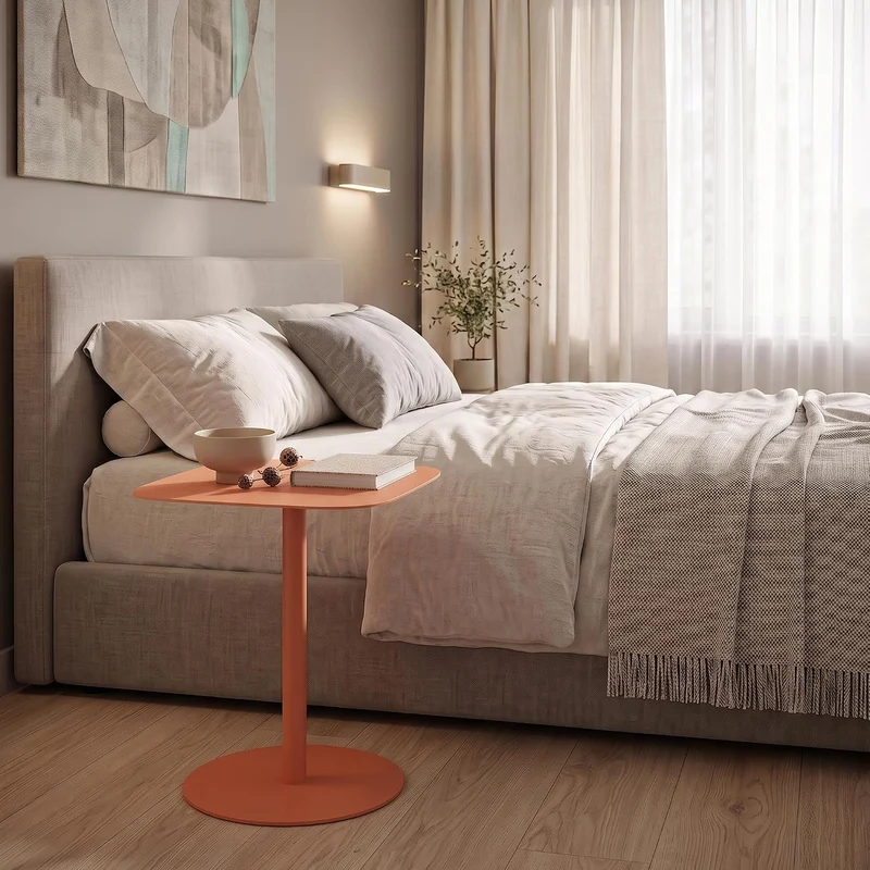 [en.casa] Beistelltisch Nastätten Gartentisch Couchtisch mit Metallgestell Sofatisch modernes Design