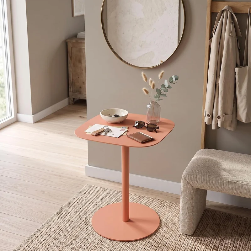 [en.casa] Beistelltisch Nastätten Gartentisch Couchtisch mit Metallgestell Sofatisch modernes Design