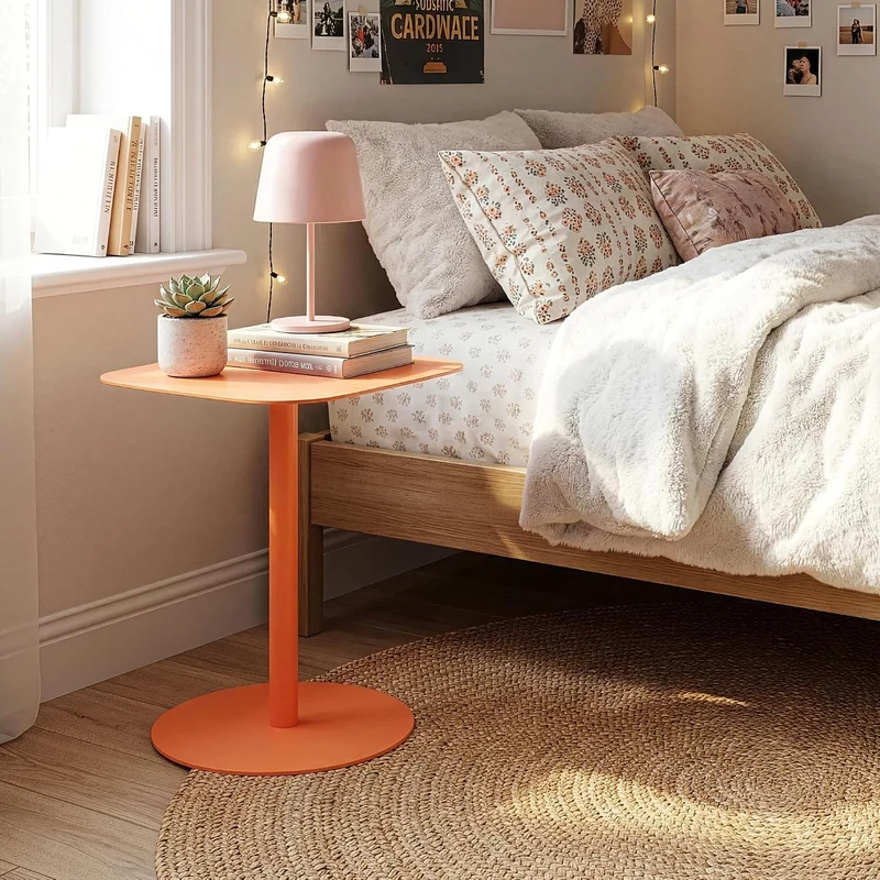 [en.casa] Beistelltisch Nastätten Gartentisch Couchtisch mit Metallgestell Sofatisch modernes Design