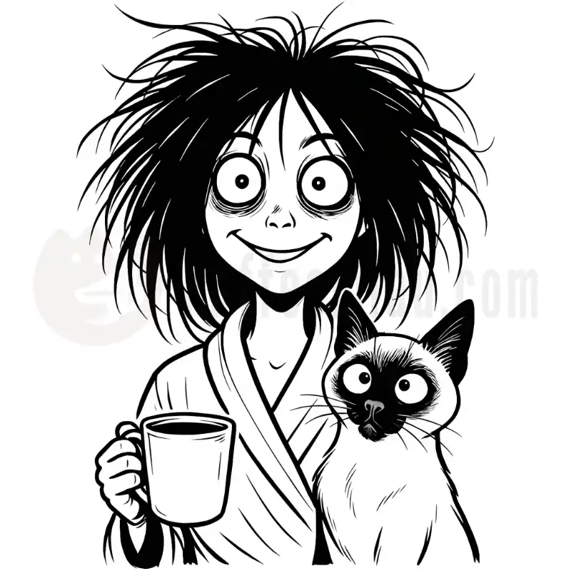 Lustige Katzenfrau - Tasse