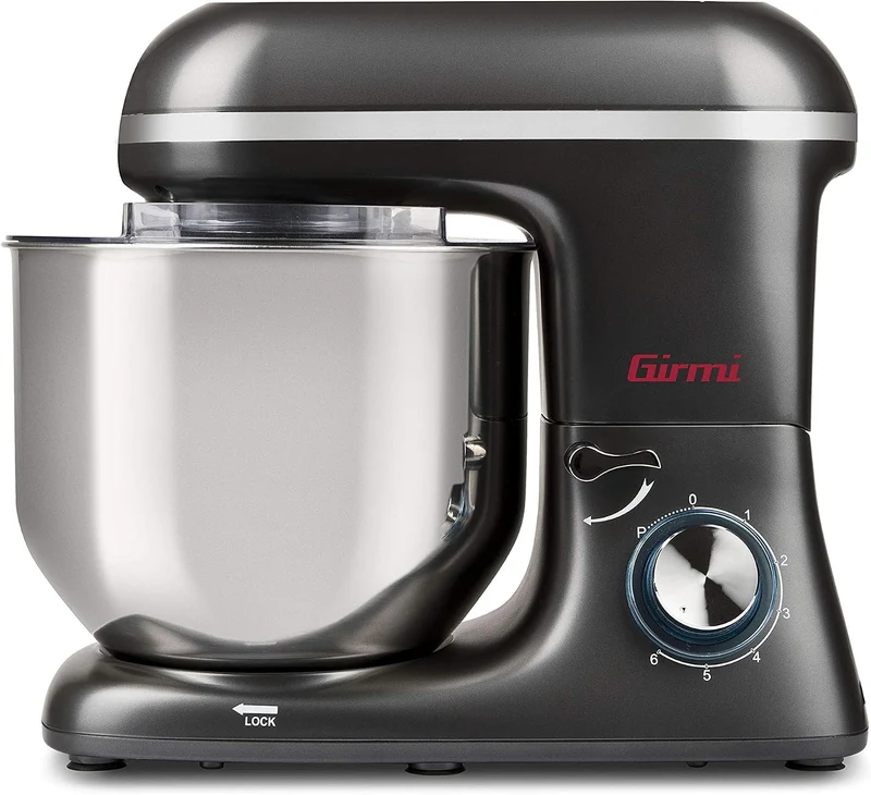 Girmi IM46 Knetmaschine Gastronomo 8 l, Teige von max. 3 kg, Leistung: 1400 W (max. 1800 W), IM4600,