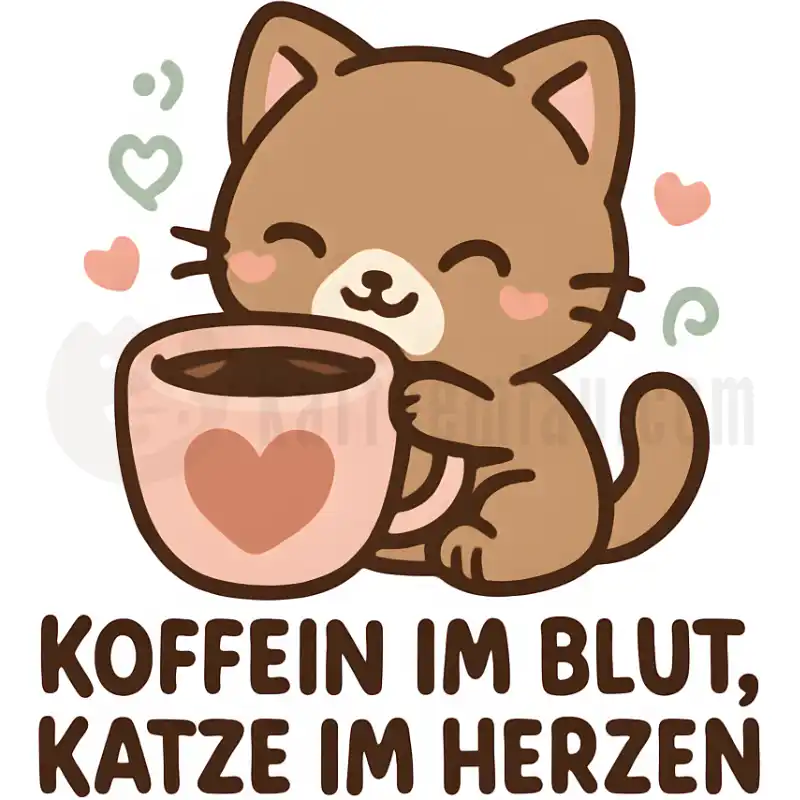 Koffein im Blut, Katze im Herzen - Tasse