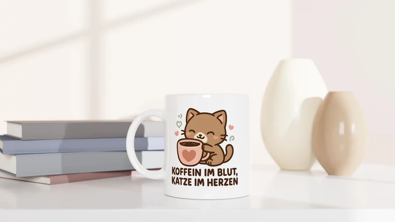 Koffein im Blut, Katze im Herzen - Tasse